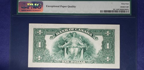 Bank of Canada 1935 BC-1 $1 Series B (B1858406) PMG CUNC 64 EPQ - Picture 2 of 2