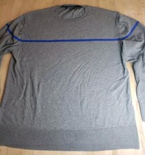 Claiborne Mens XXL Gray Sweater With Blue Stripe  8 