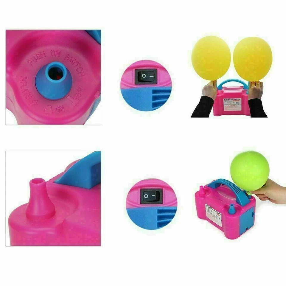 Electric Balloon Pump Ballon Inflator 600W Power 2 Nozzles Portable AU Plug Air - image 3 of 4