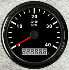 85mm/3-3/8" Tachometer 4000RPM For Gas or Disel Engine Cars Marine UTV ATV Black