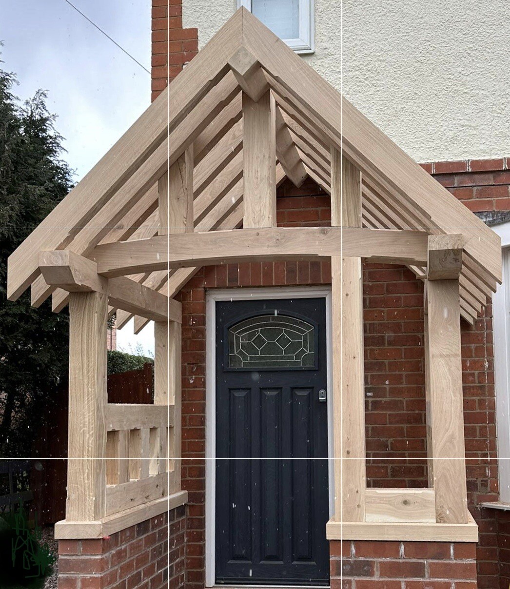 BESPOKE SOLID GREEN OAK PORCH KIT. HANDMADE & HANDCRAFTED eBay