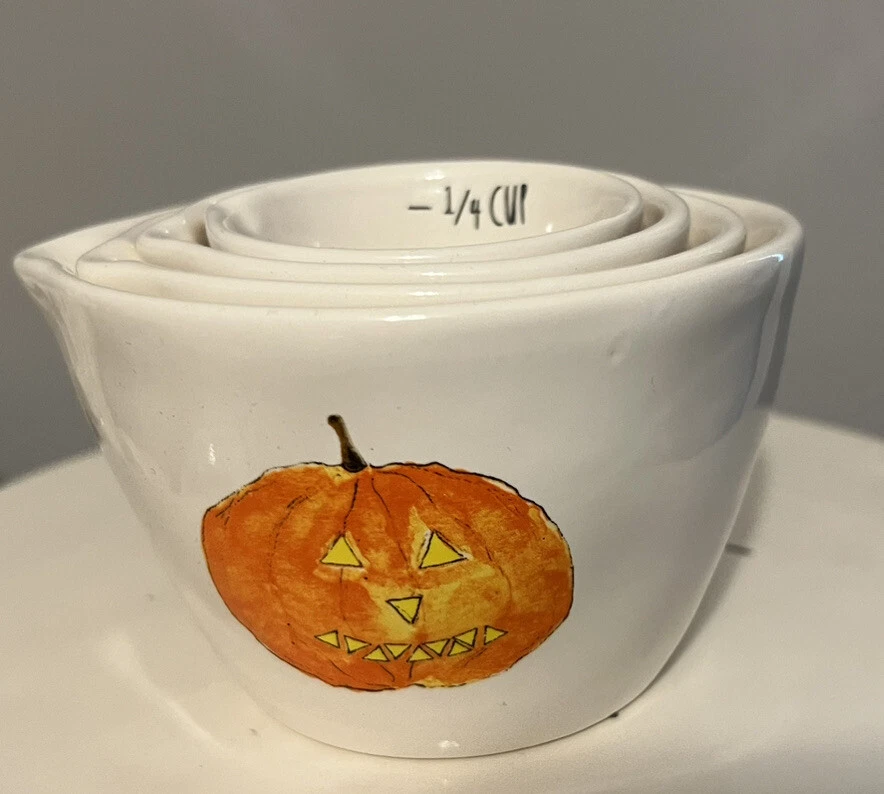 Rae Dunn Halloween Fat Jacks Measuring Cups VHTF RARE
