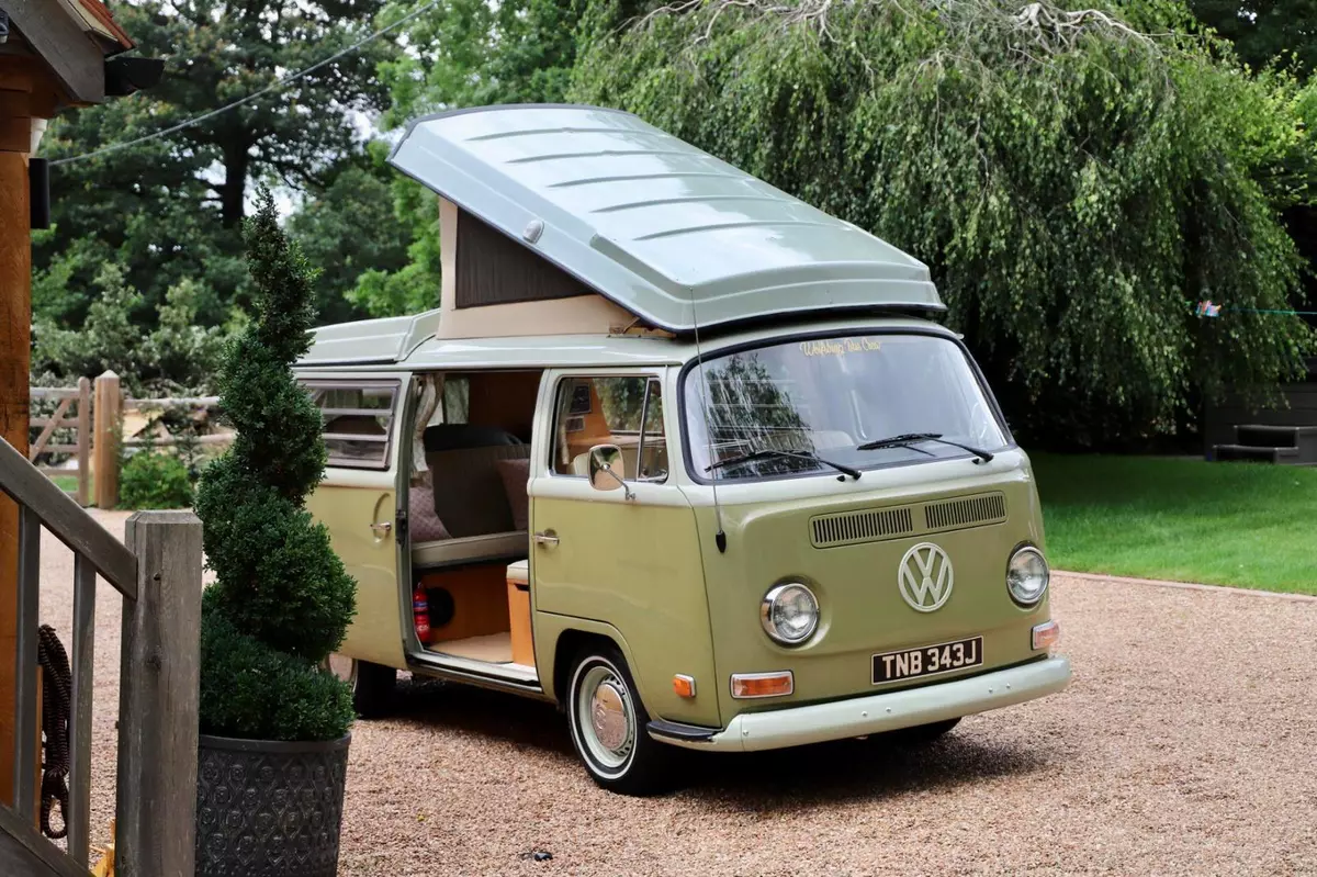 1971 VW T2 Bay Window Camper Van. Fully Restored. Mango Green