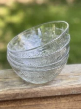 4 Princess House Fantasia Crystal Clear Bottom 5.5" Soup/Dessert Bowls, #526