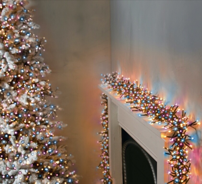 Premier 480 LED Multi Action RAINBOW Cluster Christmas Lights & Timer