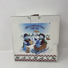 1998 Longaberger Milk and Cookies for Santa Set ~ Vitrified Pottery, Made in USA