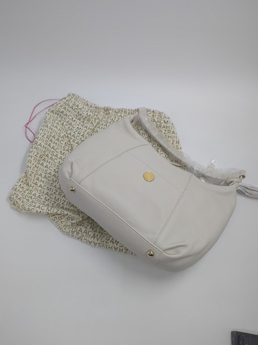 Isaac Mizrahi Schultertasche aus weißem Kieselleder mit Akzent-Seitenquaste - Bild 4 von 16