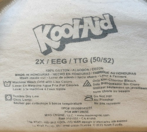 2X White Kool-Aid Punch Graphic Print T-Shirt Men's Women's Unisex Advertising - Picture 6 of 9