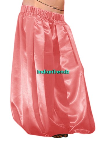 Satin Harem Pant Yoga Belly Dance Pantaloons Box Pleated Aladdin Baggy Halloween - Picture 24 of 43