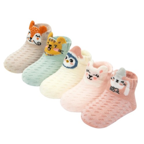 Cotton Baby Socks 5 Pairs Toddler Kids Boys Girls Summer Mesh Thin Sock 0-5Years - Picture 20 of 21