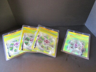 NEW Lot of 4 Antec Cooling Fans-3-120mm & 1-80mm Pro Series Double Ball-Bearing