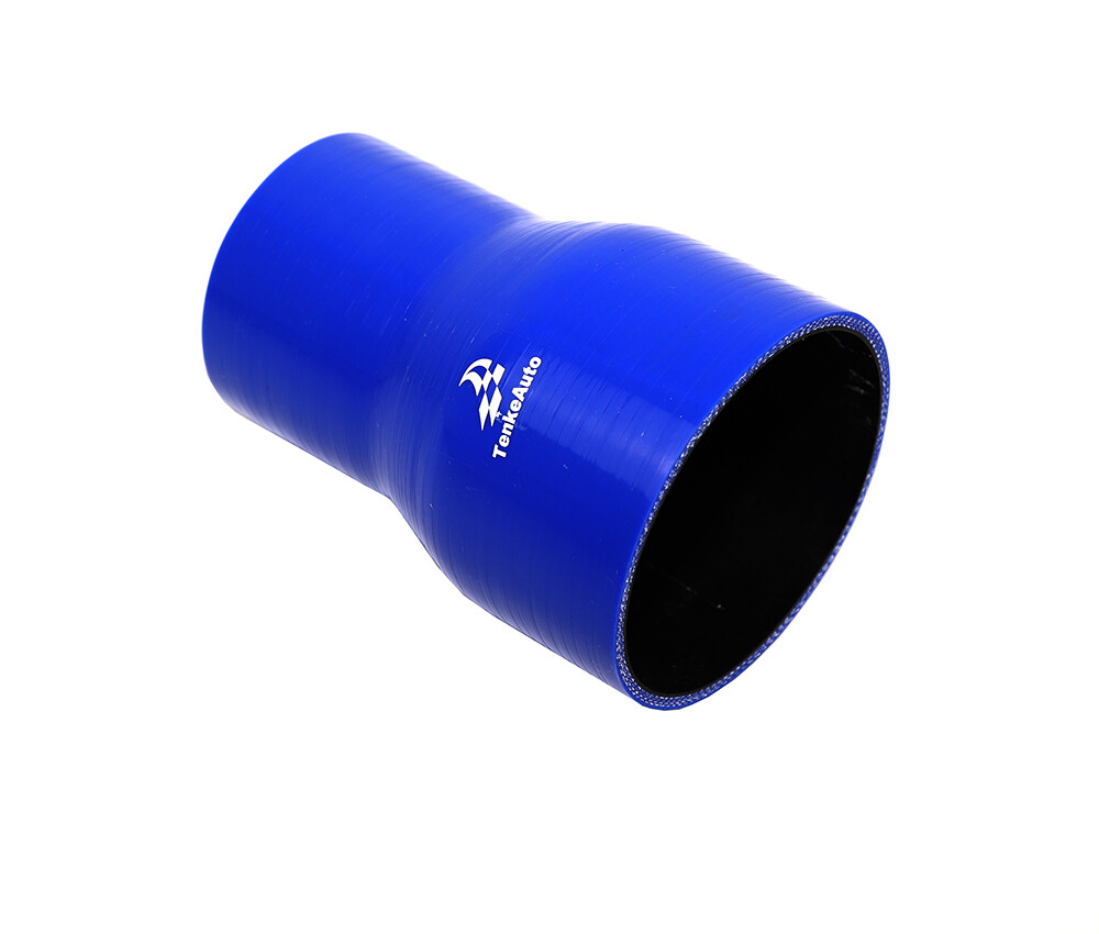 6" Length 4-Ply High Temp 4" to 3.25" ID Reducer Coupler Silicone Hose Pipe BLUE