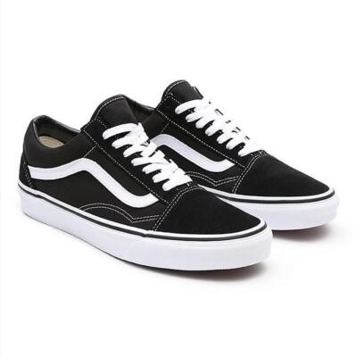 Vans Unisex Old Skool Sneaker Schwarz/Weiß Lässige Schuhe mit Schnürung