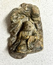 Antique Chinese Natural Jadeite Carved In A Cave VTG Jade Exquisite 753.5 Grams