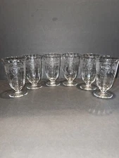 6 Vintage Fern Leaf By Bryce Footed Iced Tea 5 1/2” Goblet Tumbler 12 oz