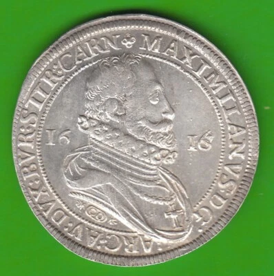 Habsburg RDR Taler 1616 Archduke UNC-mint state very pretty nswleipzig - Image 1 of 2