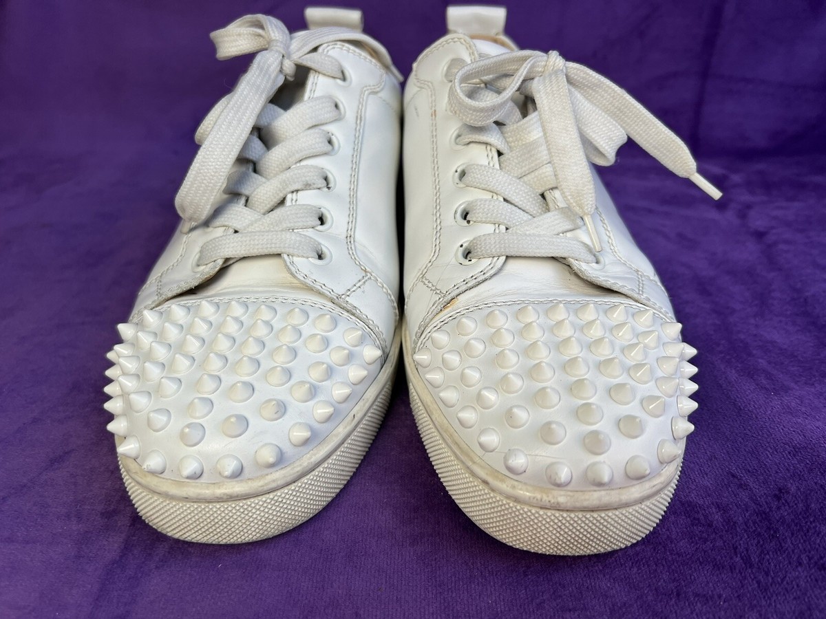 Christian Louboutin Louis Junior Spikes Leather White Sneakers