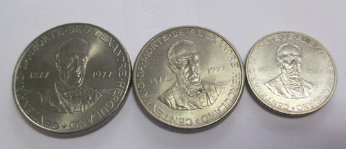 PORTUGAL 20 X SET ALEXANDRE HERCULANO 3 COINS KM 605 606 AND 608 - Picture 2 of 4