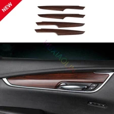 For Cadillac XT5 2017-22 Red Wood Car Grain Interior Door Panel Cover Trim 4PCS