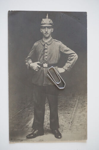 e#965 cartolina fotografica: cuffia a brufolo soldato - Foto 1 di 3