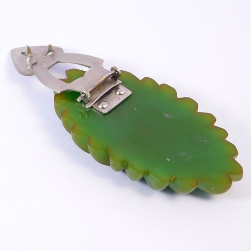 BEAUTIFUL BAKELITE FUR CLIP MOSAIC MILLEFIORI INLAY - Picture 5 of 5