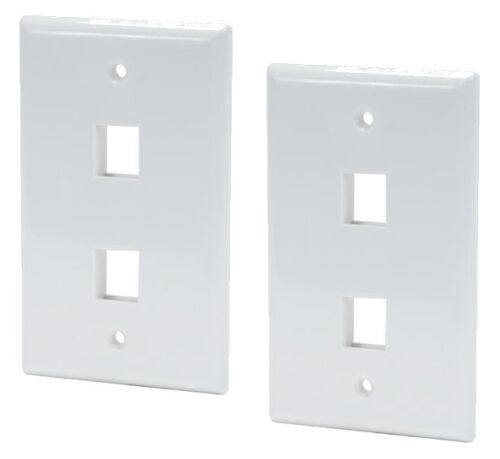 2 Pack x 2 Port Hole Keystone Insert Jack CAT RJ45 HDMI Audio Wall Plate WHITE - Picture 1 of 1