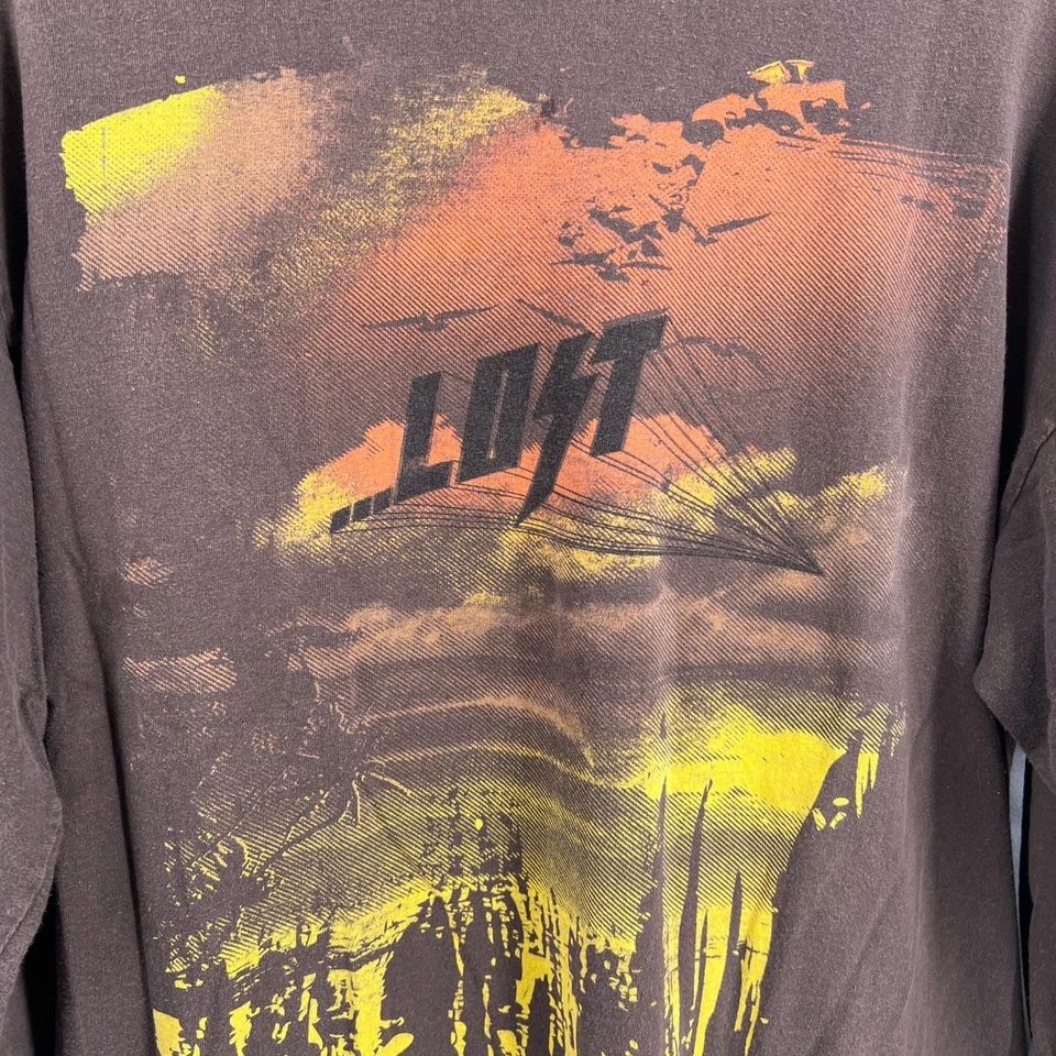 Camisa De Colección... Lost Surf Gráfico Manga Larga Marrón Estampado Llama XL Y2K EE. UU. Foto 2 de 4
