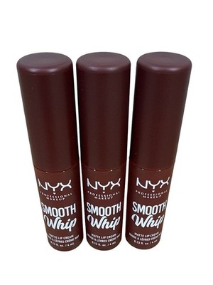 NYX Smooth Whip Matte Lip Cream Faux Fur Shade 4ml   3 Pack Longwear Lipstick