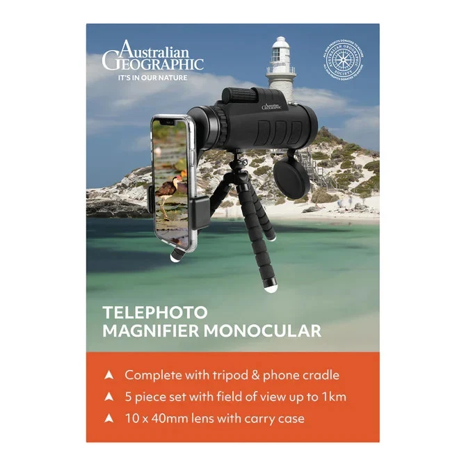 Australian Geographic Telephoto Magnifier Monocular with tripod - image 2 of 3