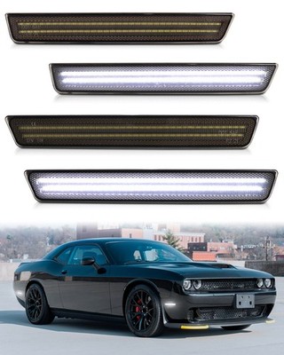 Für 2015-2023 Dodge Challenger Weiß Vorne Hinten LED Seitenmarkierungsleuchten