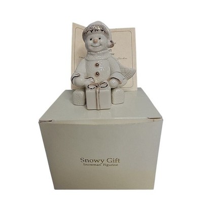 Lenox Snowman Figurine 24k Gold Accents Gift Box & COA Santa Hat Holiday Decor