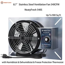 Abestorm 8.7″ Crawlspace Ventilation Fan 540CFM Basement Garag Attic Exhaust Fan