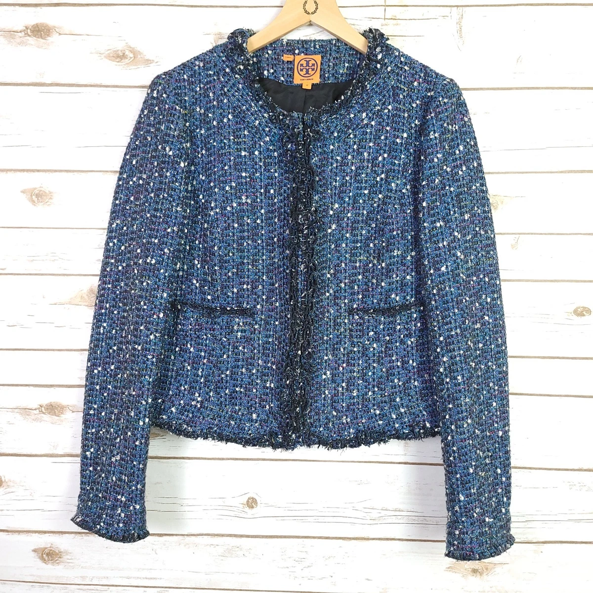 TORY BURCH トリーバーチ ツイードジャケット ネイビー4 Tory Burch Blazers for Women for sale | eBay