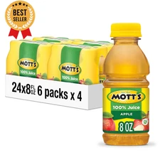 100% Apple Juice 8 Fl Oz 24 Bottles 2 Servings of Fruit Gluten-Free Kosher