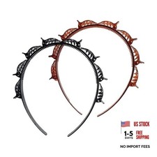 2Pcs Double Bangs Hairstyle Hairpin Headband With 8 Small Clip,Women Double
