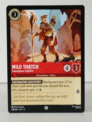 Milo Thatch - Courageous Explorer - Wilds Unknown #108 - LORCANA - NM -singles