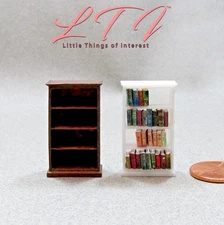 1:48 Scale White Resin Bookcase Miniature Quarter Scale 1 Pc