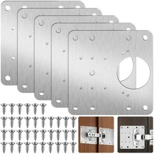 12 Kitchen Cupboard Door Hinge Repair Kit Plate and Fixing Screws Cabinet Hinges