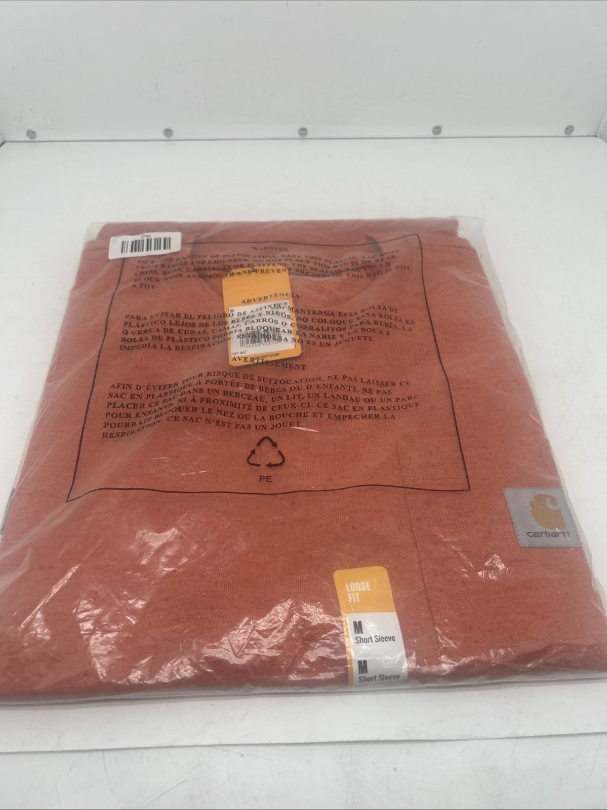 Carhartt LOOSE FIT HEAVYWEIGHT SHORT SLEEVE POCKET T-SHIRT Medium Terracotta T6