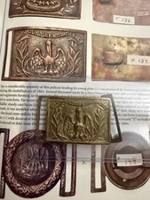 Authentic Post Civil War Buckle Confederate Louisiana State Guard Militia UCV