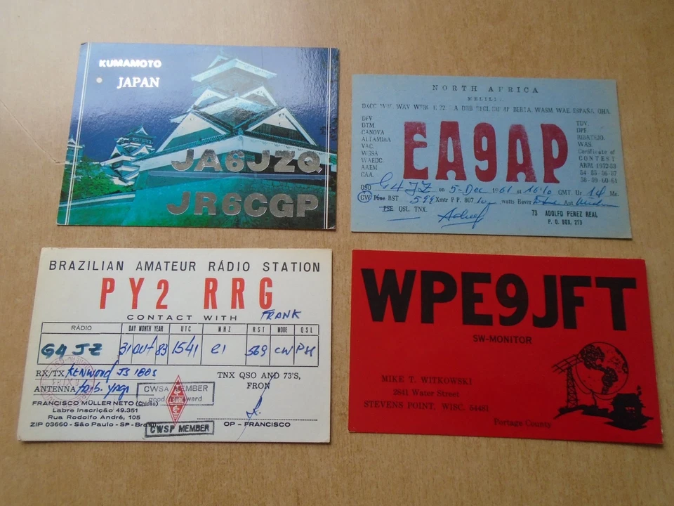 QSL radio cards - 22 x different cards. 1930s to 1980s from various countries. - Image 3 of 4