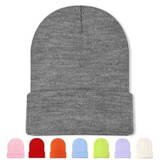 Beanies Hats Multiple Colors Available Stocking caps for One Size 1 Pcs Gray