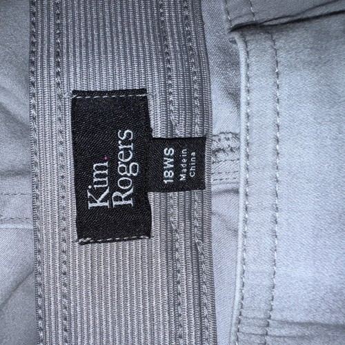 Kim Rogers Women’s 18W Short Elastic Straight Leg Pants Pewter Silver Gray - Picture 4 of 6