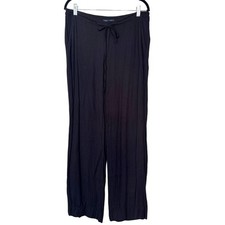 Tommy Hilfiger Black Women's Size 6 100 Viscose Casual Comfort Wide Leg Pants
