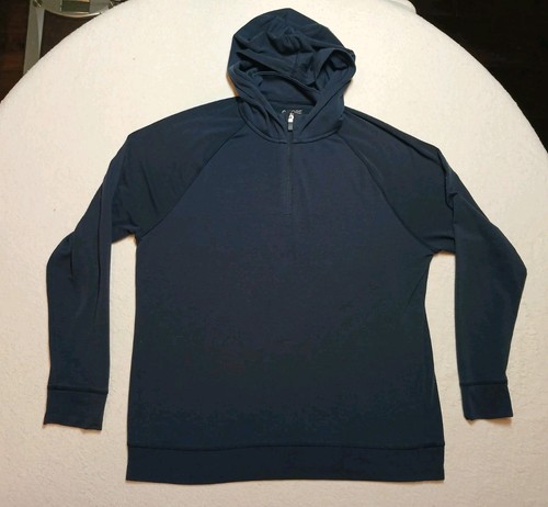 G/FORE Luxe Hoodie Mens L Quarter Zip Lightweight Hooded Pullover Blue ...