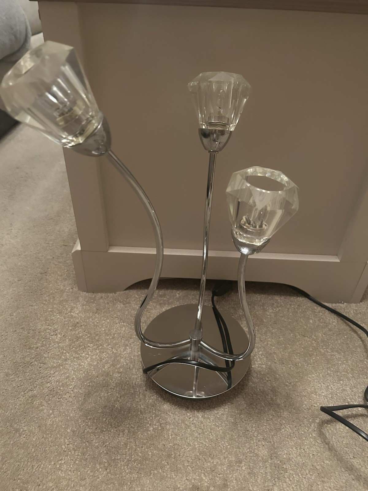 Chrome 3 Bulb Switch Table Lamp