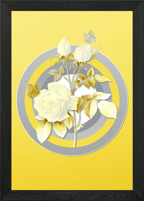 Yellow Floral Drawing Framed Wall Art Poster Canvas Print Picture