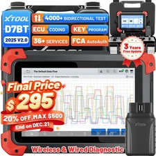 2025 XTOOL D7 BT V2.0 Wireless Car Bidirectional Scanner Full Diagnostic Coding