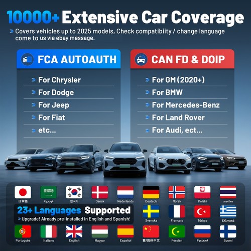 2026 XTOOL D8W 2.0 OBD2 Scanner Diagnostic Key Programming ECU Coding 42+Service - Foto 13 di 16