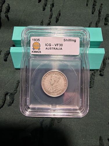 1935 Australia Florin Schilling Silver ICG VF30 KM#26